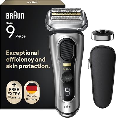 Braun Serie 9 Pro+ Rasoio Elettrico Barba, Custodia, 9517s Argento