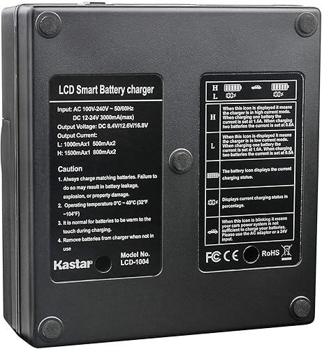 Miniatura 3 de Totalmente decodificado Kastar - Paquete de 1 batería LP-E4N de 11.1 V 4400 mAh y cargador rápido dual LCD de CA compatible con batería Canon LP-E4