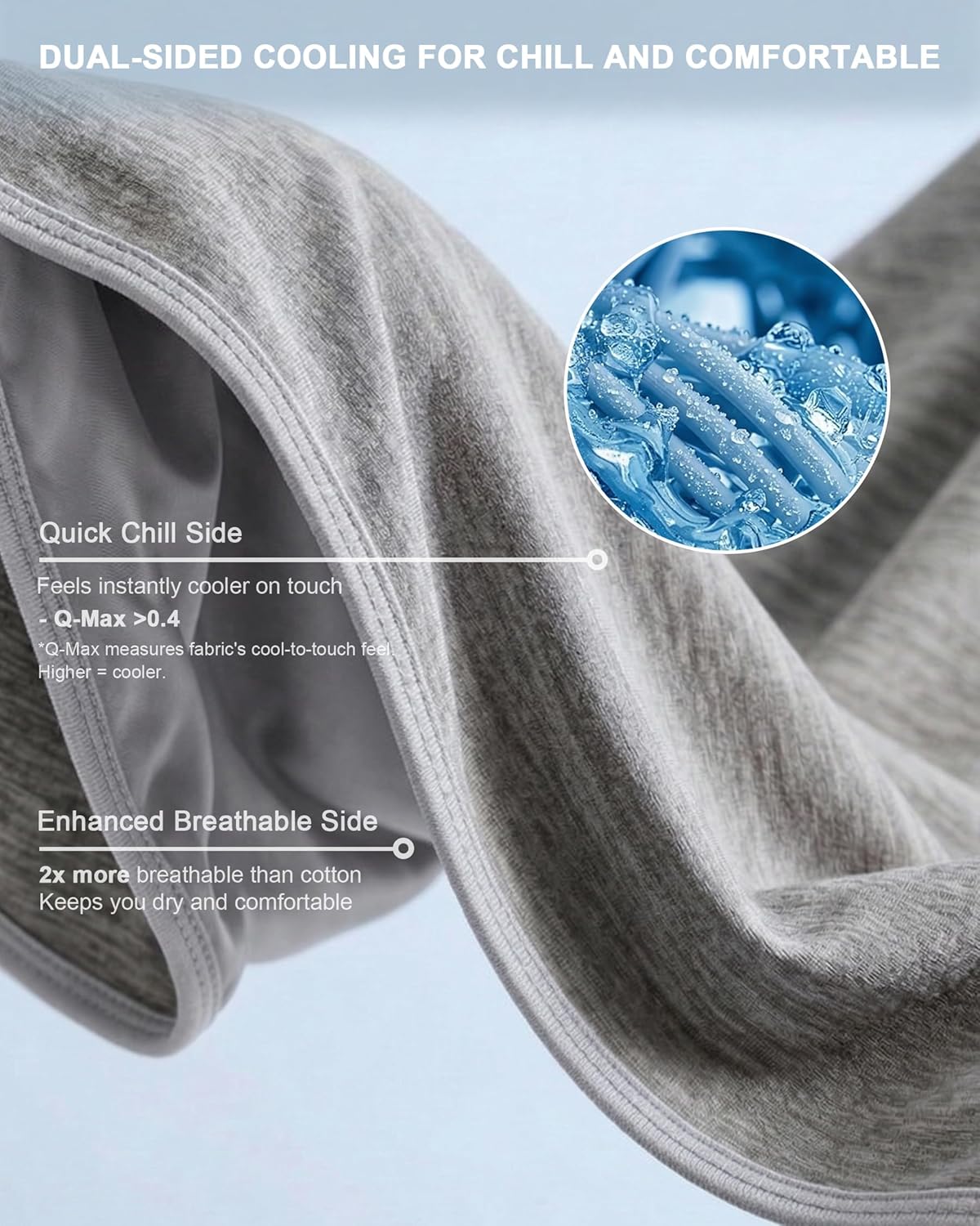 Cooling Blanket for Hot Sleepers - Summer Blanket Thin Lightweight for Bed, Q-Max>0.4, Breathable, Double-Sided, Absorbs Heat to Keep Body Cool from Night Sweats, 60"x90" Twin Size, Grey