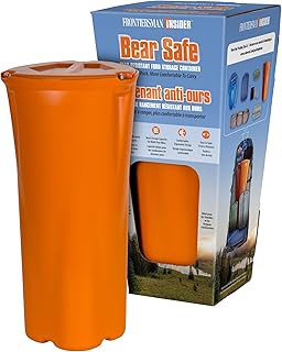 FRONTIERSMAN Bear Canister for Backpacking & Hiking - INSIDER BEAR SAFE: Lightweight Bear Proof Container, Slim Design for Easier Packing & More Comfortable to Carry with High Capacity Food Storage