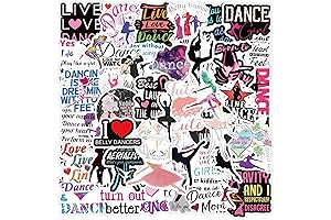 Dance Stickers for Water Bottle Laptop, 60PCS Dancing Stickers for Kids