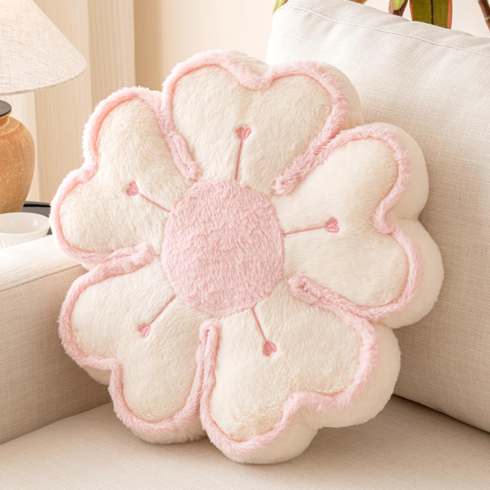 Znhinery Flower Shaped Decorative Throw Pillow Cushion for Bed Couch Cute Flower Plush Throw Pillows Home Decor Floor