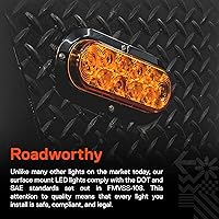 Vista 2 de TRUE MODS - Luz trasera LED ovalada ámbar de 6 pulgadas [DOT FMVSS 108] [SAE I6P] [montaje en superficie] [IP67 resistente al agua]