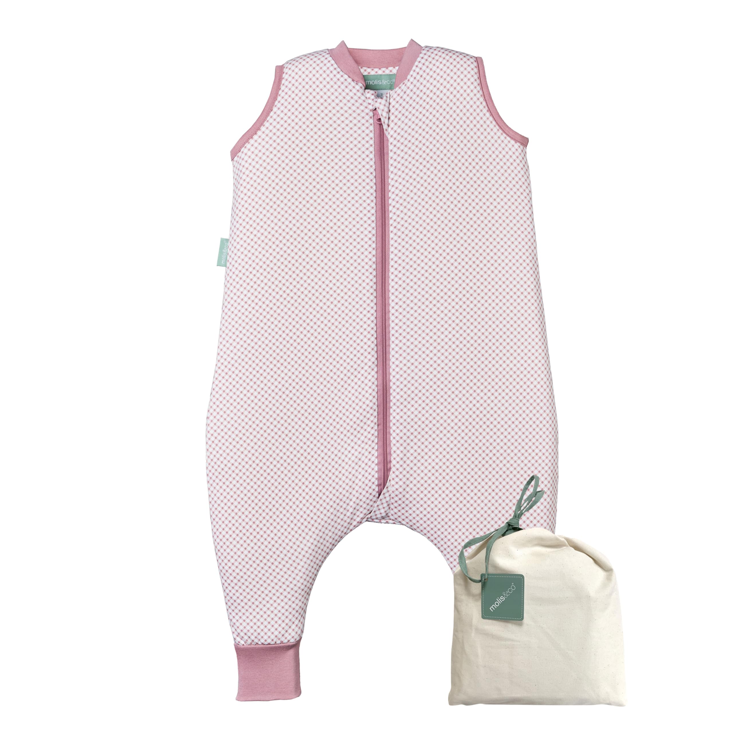 Molis&co Baby Schlafsack mit Füßen - Leicht gepolstert - Ideal für Frühling und Herbst - 100% Baumwolle OEKO-TEX 100 - V