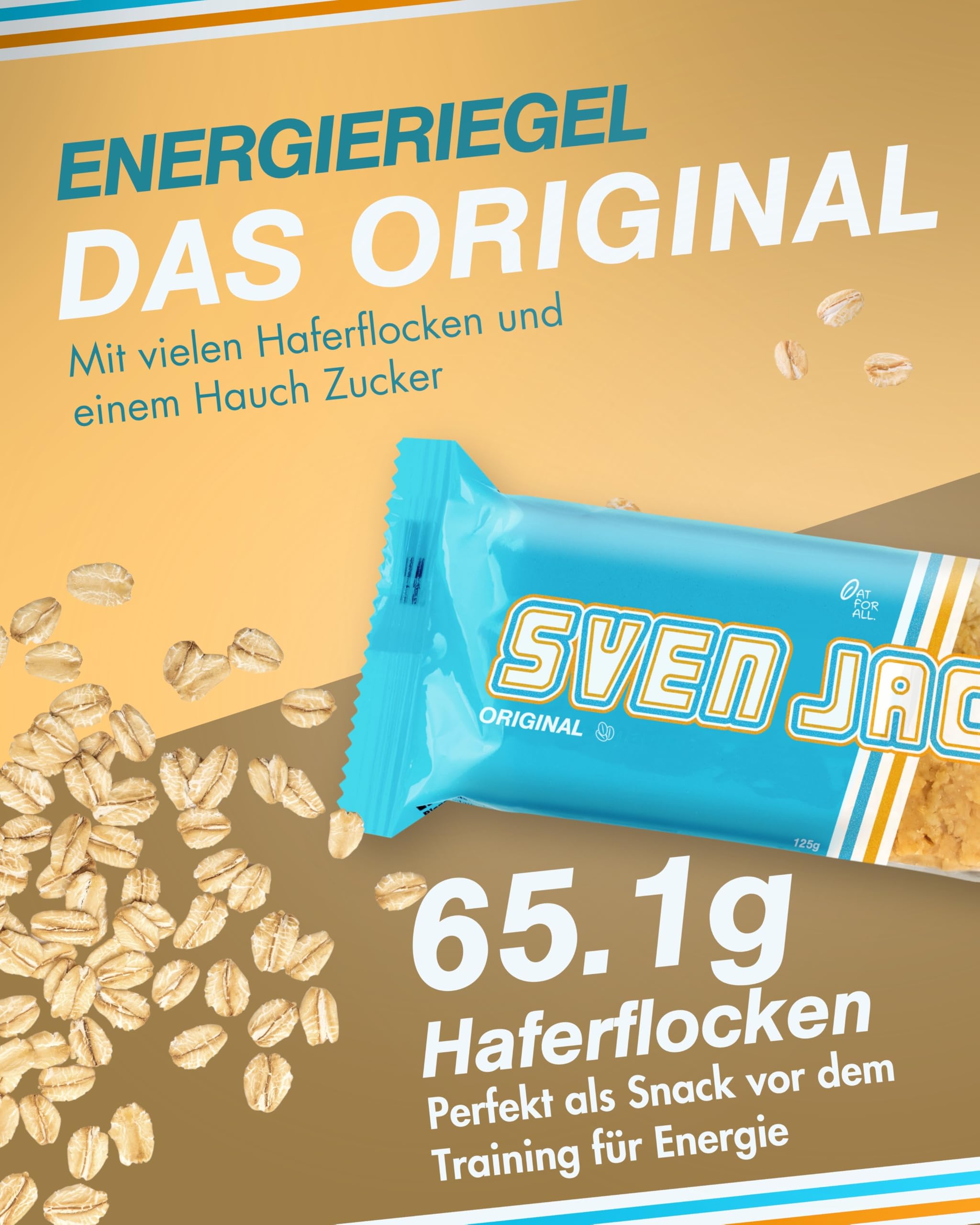 Sven Jack (Energy Cake) - Original - Der original Ausdauer & Energie Riegel mit langkettigen Kohlenhydraten für viel Power mit Protein & weniger Zucker - Haferflocken Sattmacher & Fitnesssack