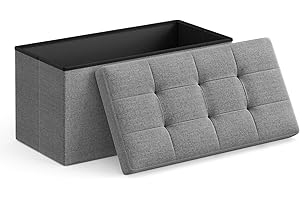 SONGMICS 30 Inches Storage Ottoman Bench: Space-Saving Masterpiece for Compact Homes