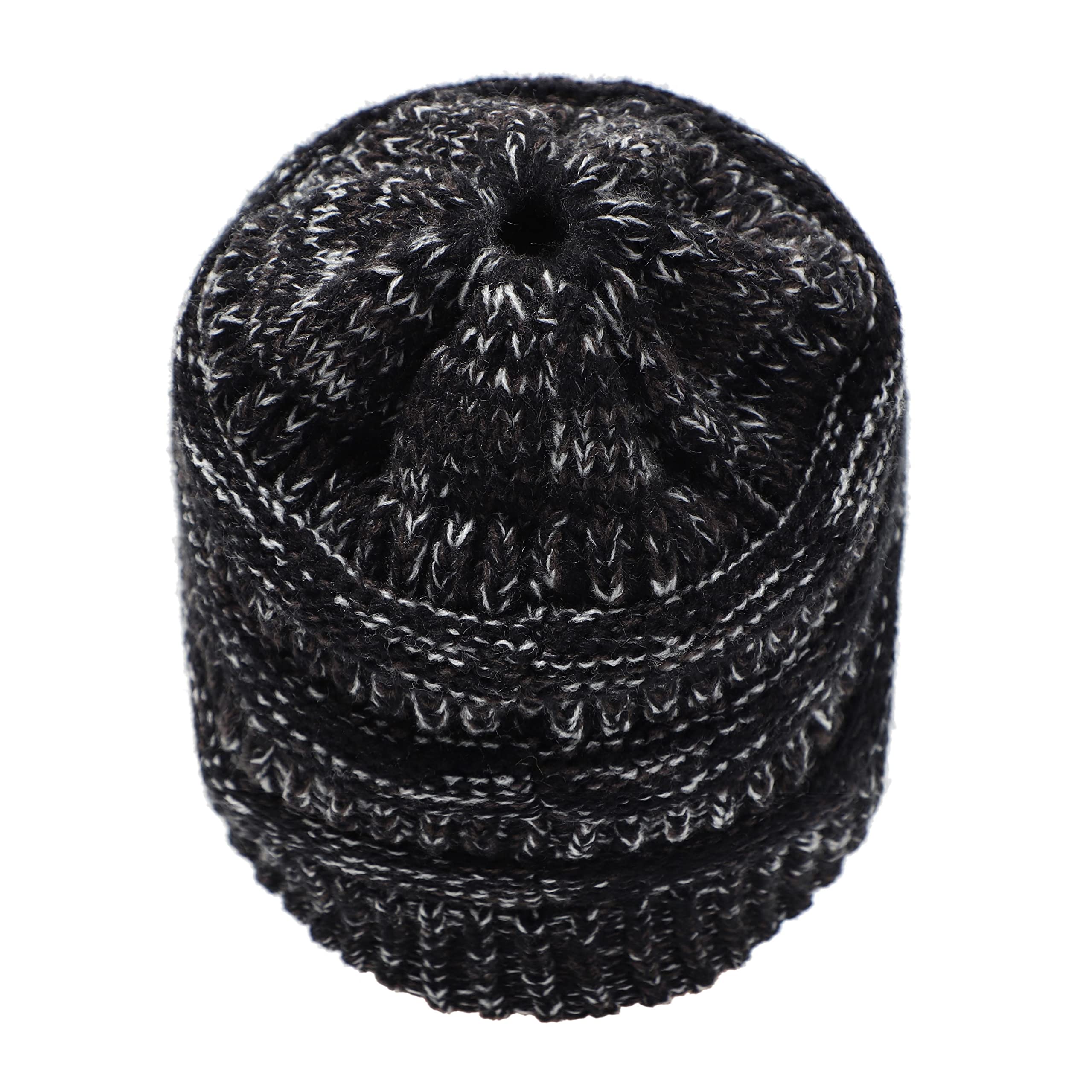 soul young Women's Acrylic Beanie Hat (Black_Free Size)
