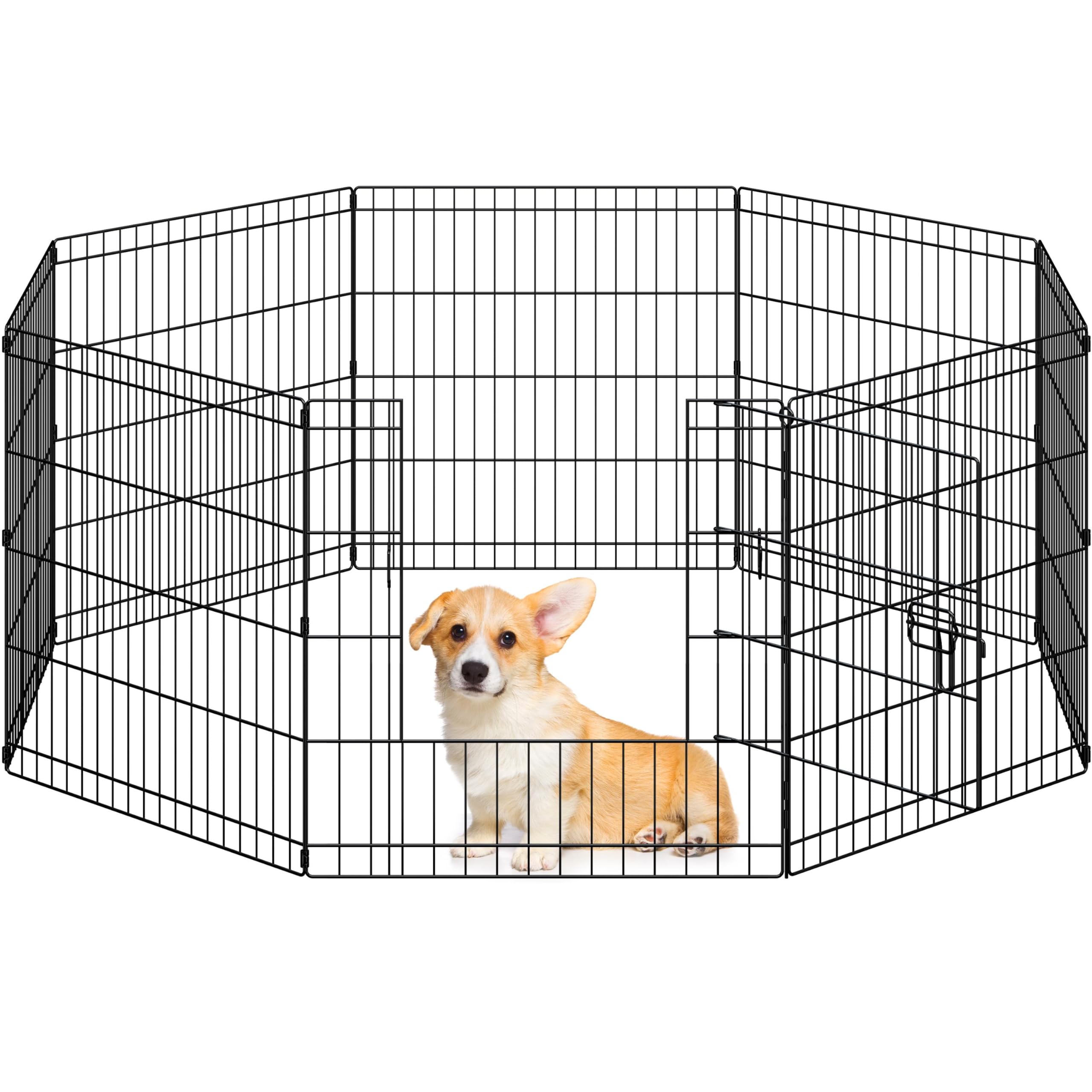 Yaheetech 24 High 8 Panel Foldable Metal Dog Exercise Pen