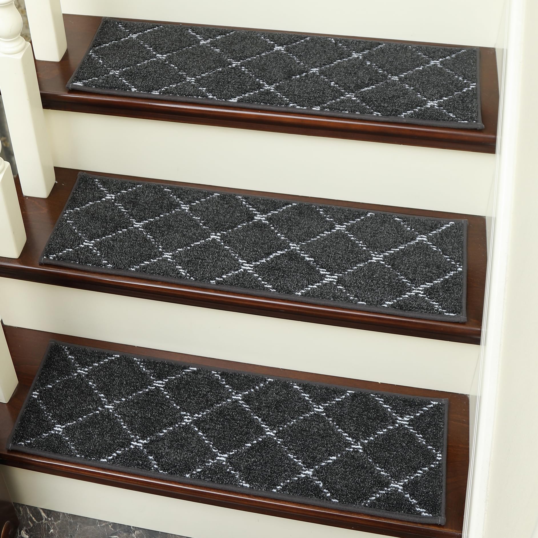BEQHAUSE Stair Treads for Wooden Steps 100 Polyester Soft Stair Runner SelfAdhesive Stair Rugs