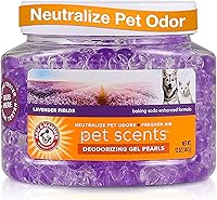 Arm & Hammer Pet Odor Eliminator Gel Beads, Lavender Fields Scent, Baking Soda Deodorizer for Rooms, Closets & Small Spaces, 12 oz