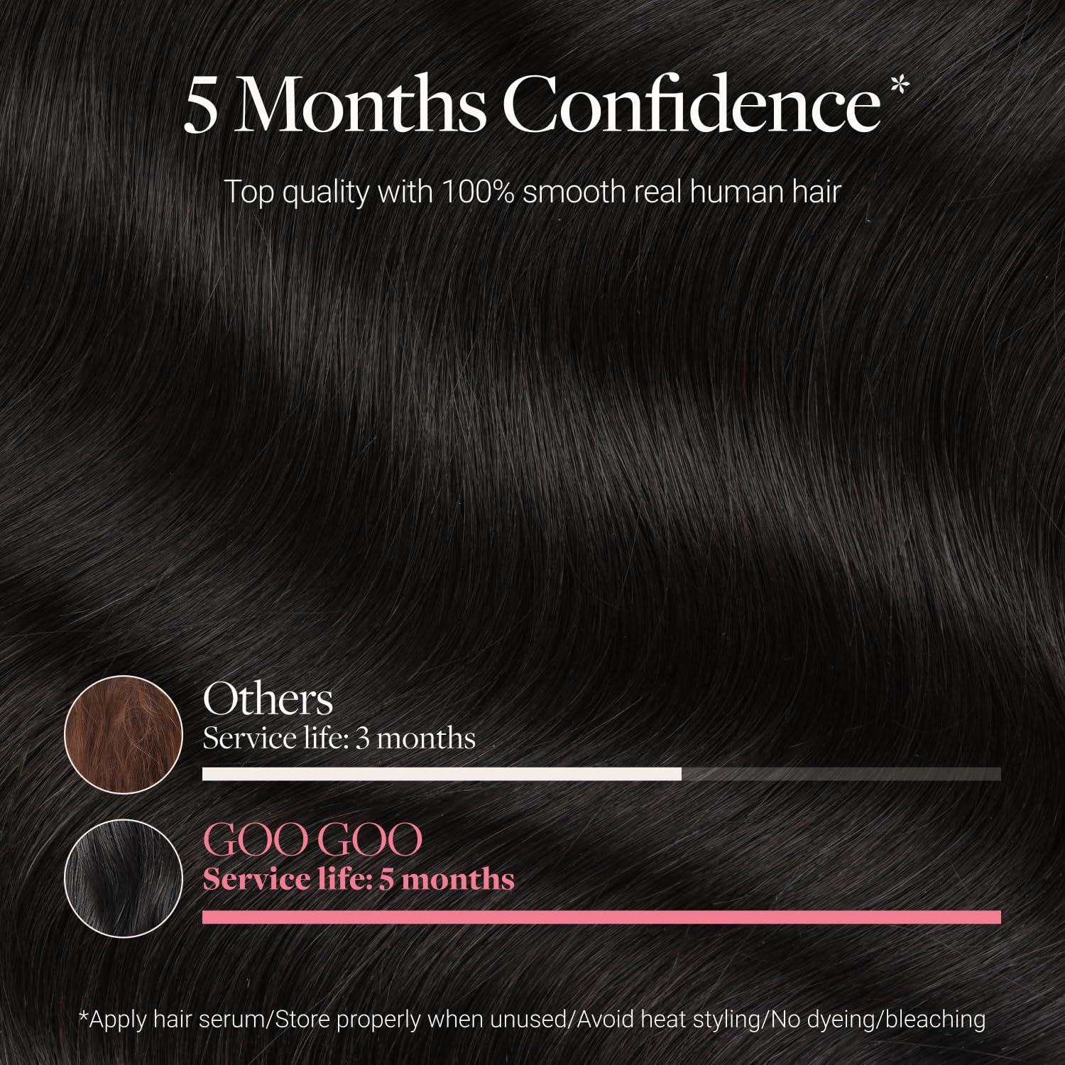 GOO GOO Tape in Hair Extensions Human Hair, 18inch 100g 20pcs, 8cm Wide Tape Weft Hair extenisons,1B Natural Black - Image 2