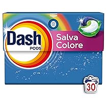 Dash Pods Detersivo In Capsule, 30 Lavaggi, Salva Colore, Rimuove Le Macchie, Igienizza, Brillantezza Per I Capi
