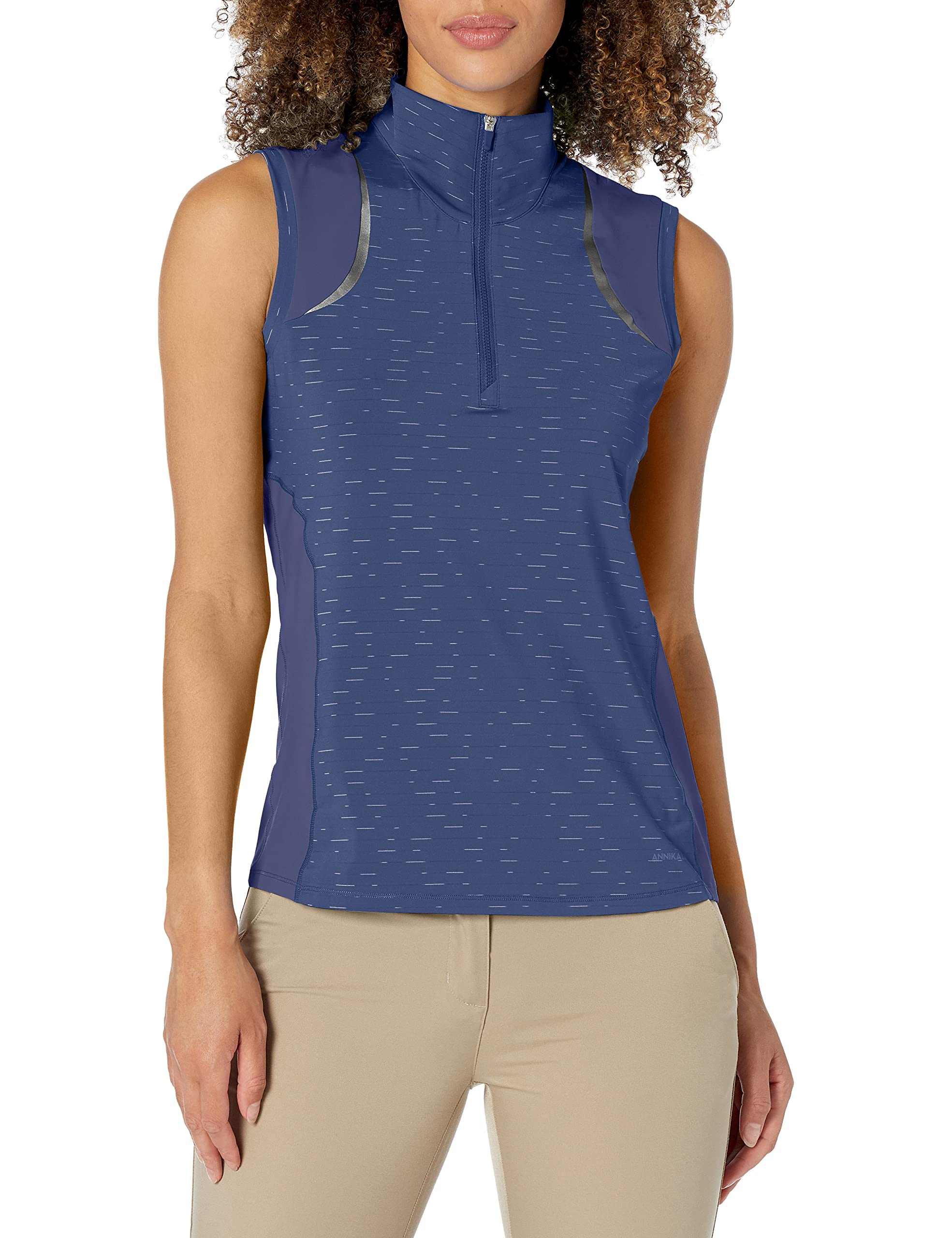 Cutter & Buck womens Drytec Upf 50+ Sleeveless Elite Contour Mock Jersey Shirt Golf Shirt