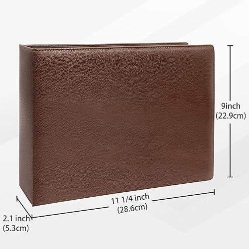 Miniatura 3 de Carpeta de cuadros de 3 anillos para cheques de escritorio con trozos finales, 3 en una página, se ajusta a 3 y 9 agujeros de piel sintética (11 14