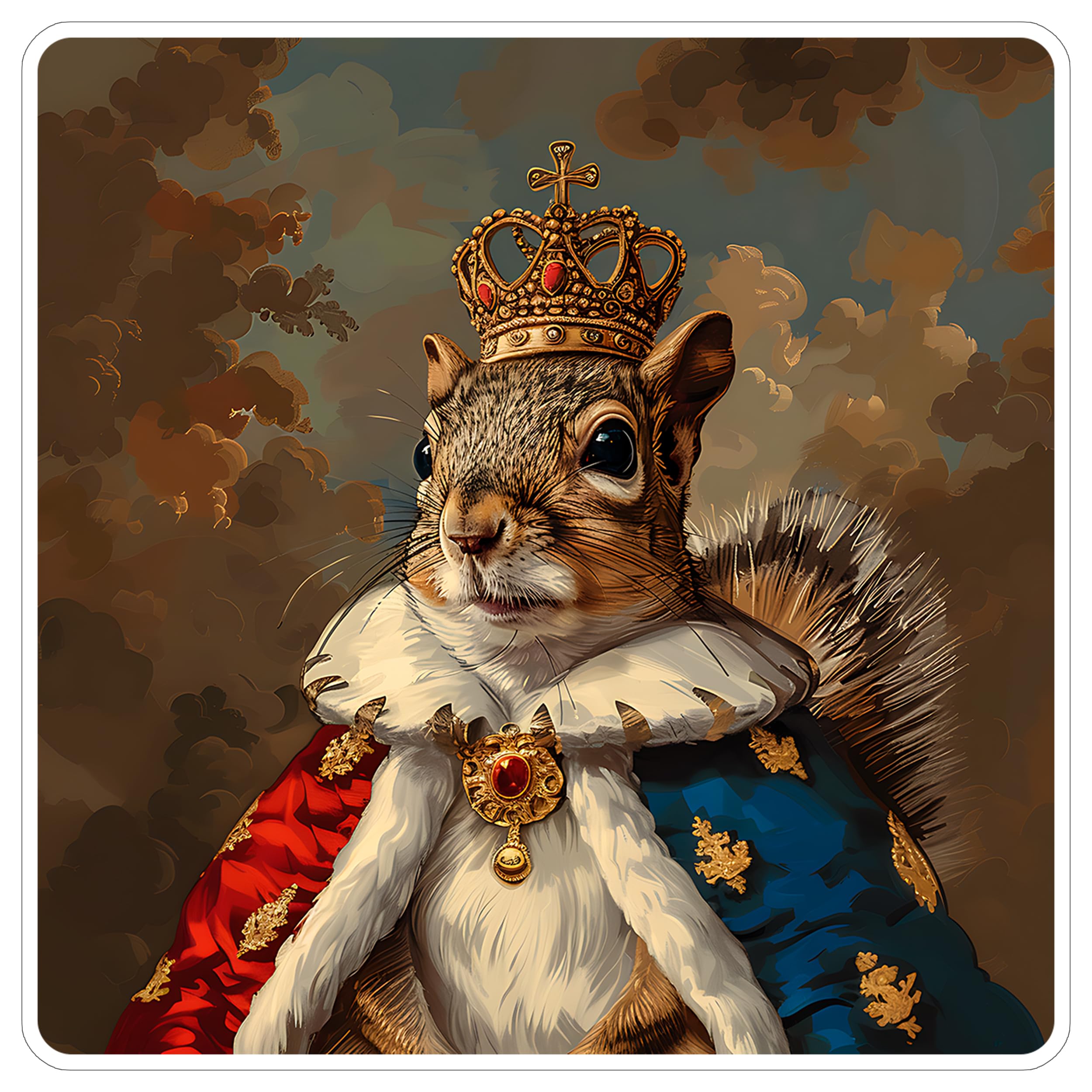 Squirrel Sticker 4 Inch Wildlife Nature Cute Squirrel Lover - Waterproof Animal Vinyl Decal for Laptop Water Bottle Car Tumbler - Durable Aesthetic