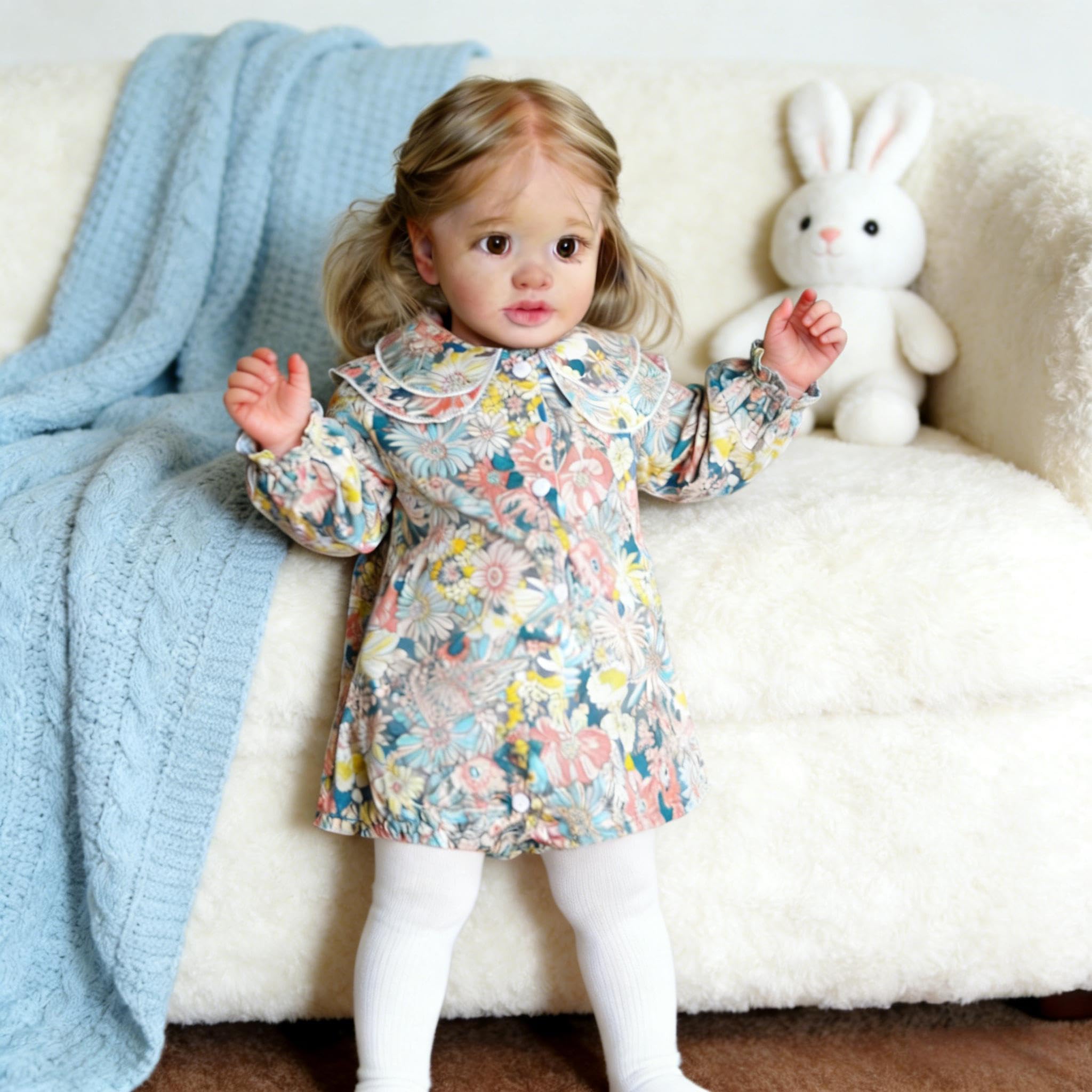 RXDOLL Realistyczne lalki Reborn Baby Lalki Duży rozmiar Reborn Maluch Lalki Miękka tkanina Body Realistyczne Baby Doll Ważone noworodki z zakorzenionymi włosami Zabawki Prezenty