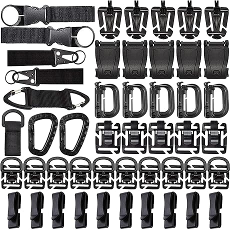 48-Piece MOLLE Accessories Kit: Essential Tactical Attachments for Enhance Capacity