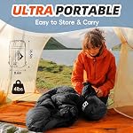 MEREZA Sac de couchage pour adultes Hommes, Sacs de couchage temps froid XL Sac de couchage Queen Size avec sac de compression pour toute la saison Camping Randonnée Backpacking