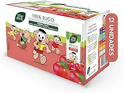 LIFE MIX Turma da Mônica - Suco de Maçã em Caixinha - 100% Suco, Sem Adição de Açúcares, Sem Conservantes e Corantes, Ômega 3 DHA, Vitaminas C e D, Cálcio, Fibras - Vegano - Pack 12 x 200ml