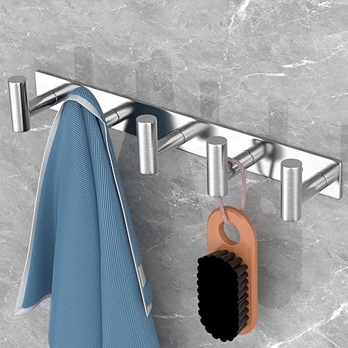 Miniatura 7 de VAEHOLD - Perchero de pared con 6 ganchos para abrigos, perchero para toallas, perchero para sombreros, perchero para batas para baño, dormitorio,