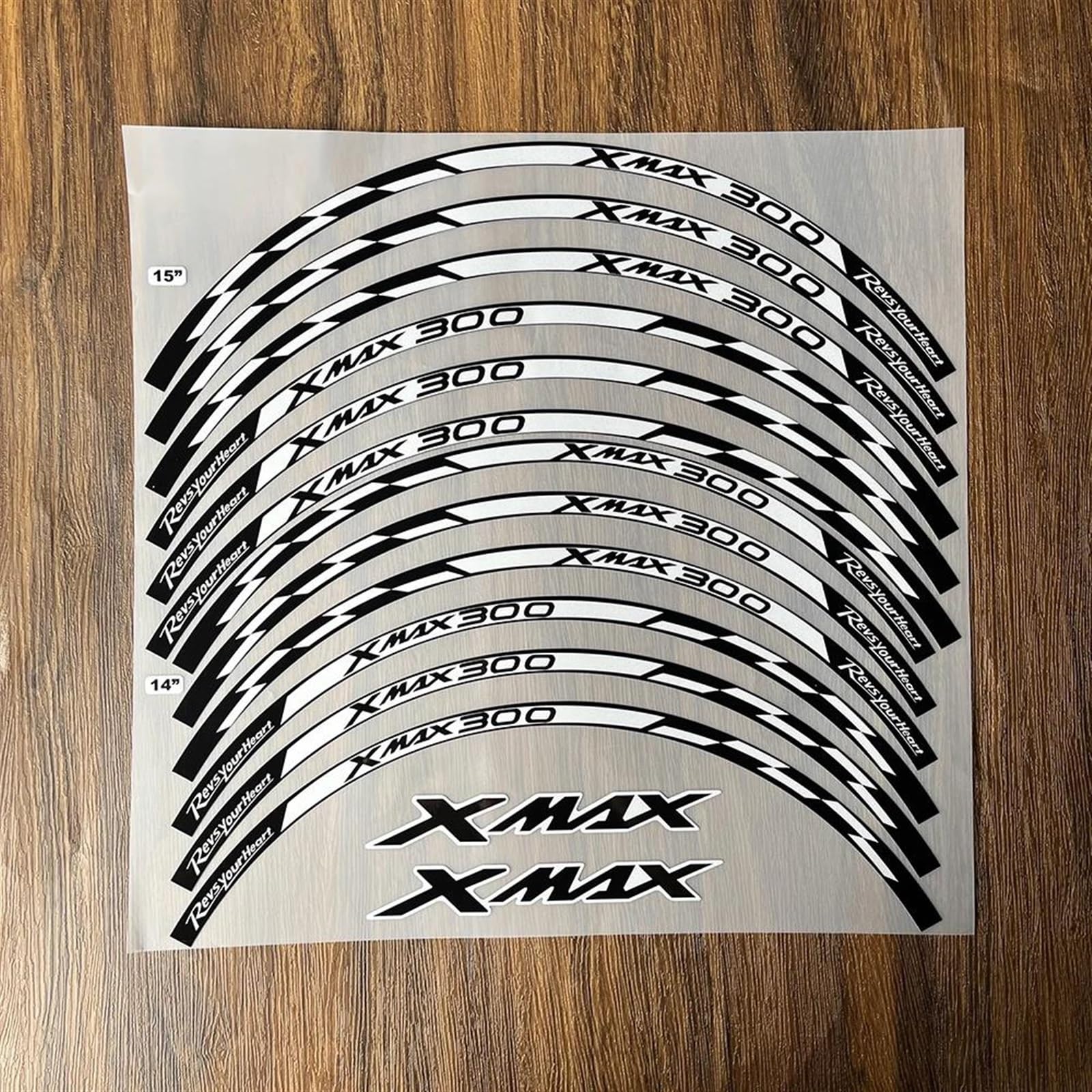 Stickers Motorcycle Accessories Wheel Stickers Reflective Rim Motorbike Waterproof Decals for Yamaha Xmax 300(Style 3)