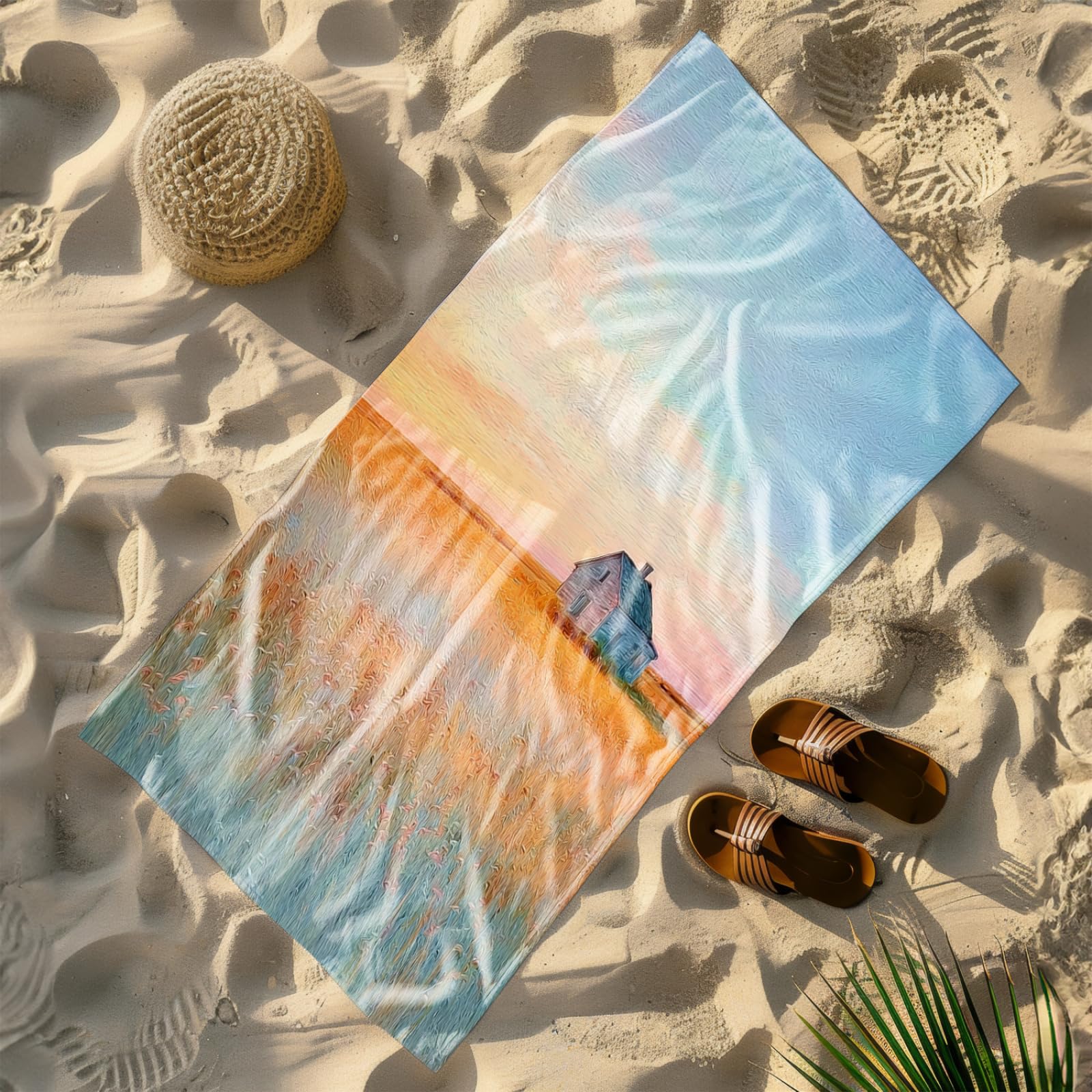 Telo Mare Microfibra 210x230 Gialla Blu Telo Spiaggia Grande Antisabbia,XXL Asciugamano Mare, Asciugatura Rapida, Stuoia Spiaggia Leggero E Portatile