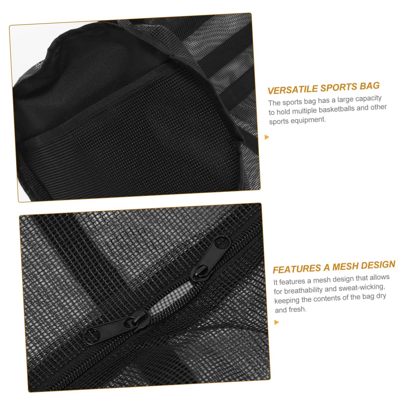 GAROZATION Large Capacity Portable Basketball Mesh Bag Shoulder Strap Sports Ball Carrying Bag for Fitness Supplies Sturdy Pvc Material Indoor/outdoor Use