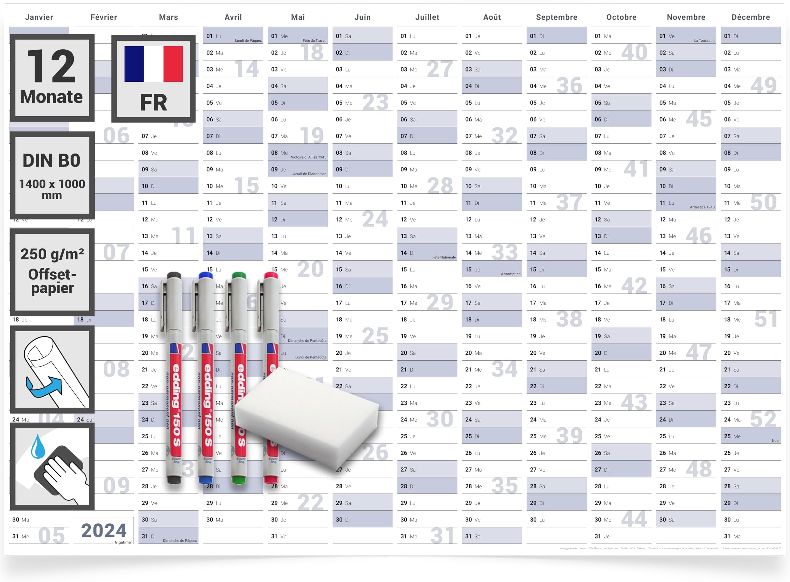 NOTIQUE Calendrier Mural 2026 Alpes, Brochures Avec Calendrier Mensuel, 30 X 30 Cm, 30 X 60 Cm, Ouvert