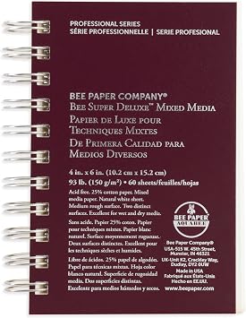 Bee Paper - 4x 6 Super Deluxe Mixed Media Sketching Pad, 60 Sheets