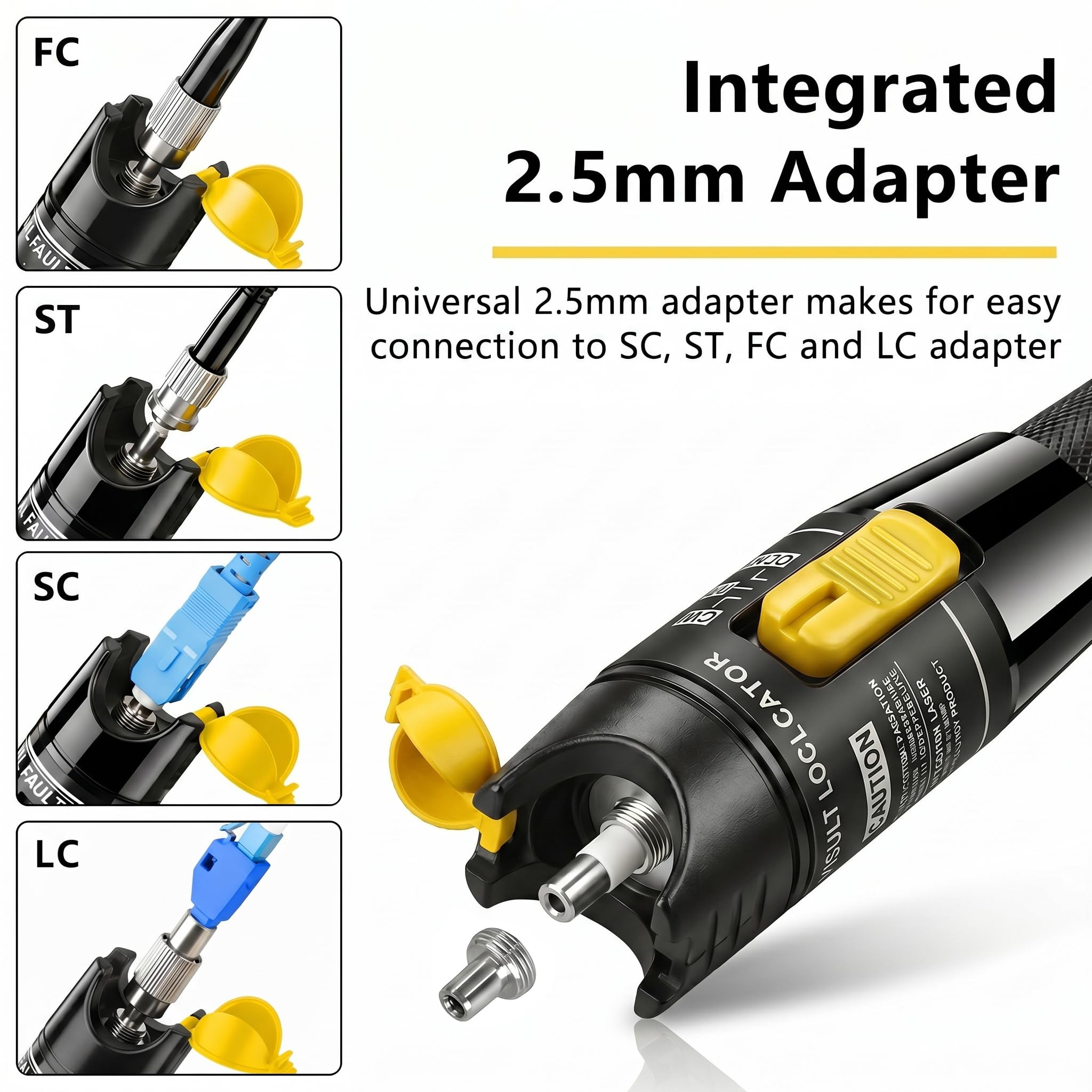 FTTH Glasfaser Werkzeugsatz VFL Leistungsmesser 70 ~ +10 dBm 50 MW Visual Fault Locator Teststift Gelb Grau