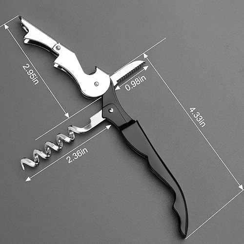 Miniatura 6 de Abridor de vino manual, llave de vino plegable, sacacorchos de doble bisagra con cortador de lámina, tornillo de acero inoxidable resistente,