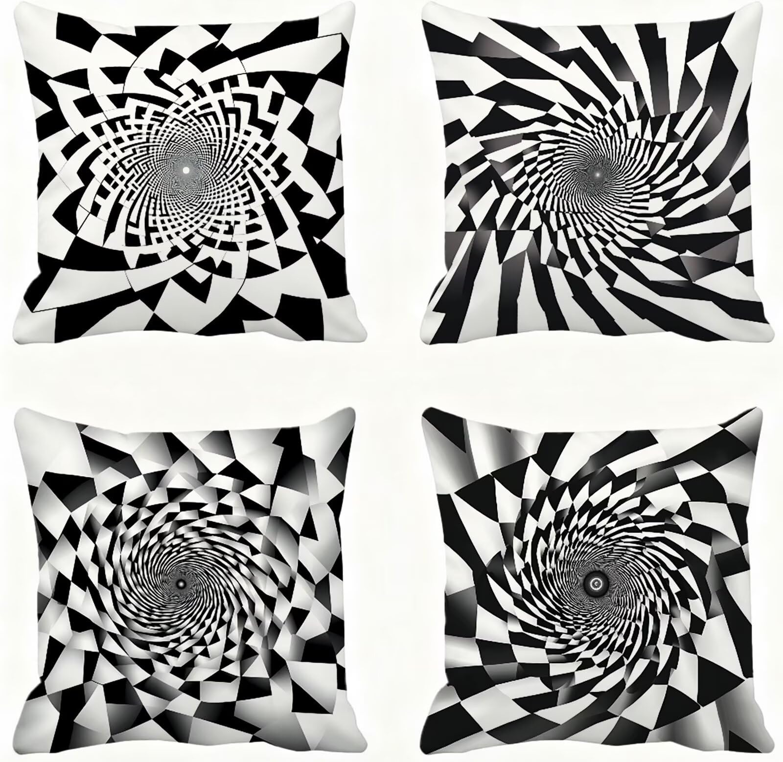 En Blanco Y Negro Funda Almohada 60x60 GeometríA Funda Cojin 60x60 Cojines Sofa Lino Fundas Almohadas Cuadrada Fundas Cojines Juego 4 Protector Almohada Cervicales y Cuello, para Dormitorio E - 649
