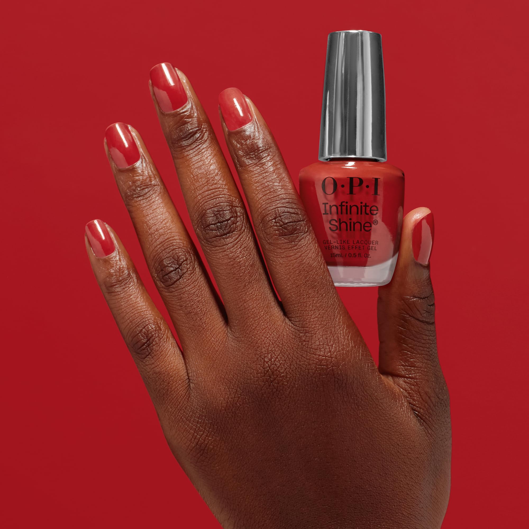 OPI Infinite Shine Set (3 x 15 ml): Base Coat + Big Apple Red + Gel-ähnlicher Top Coat – mit vorgehärteter Gel-Technologie & OPI extra breitem Pro-Wide Pinsel