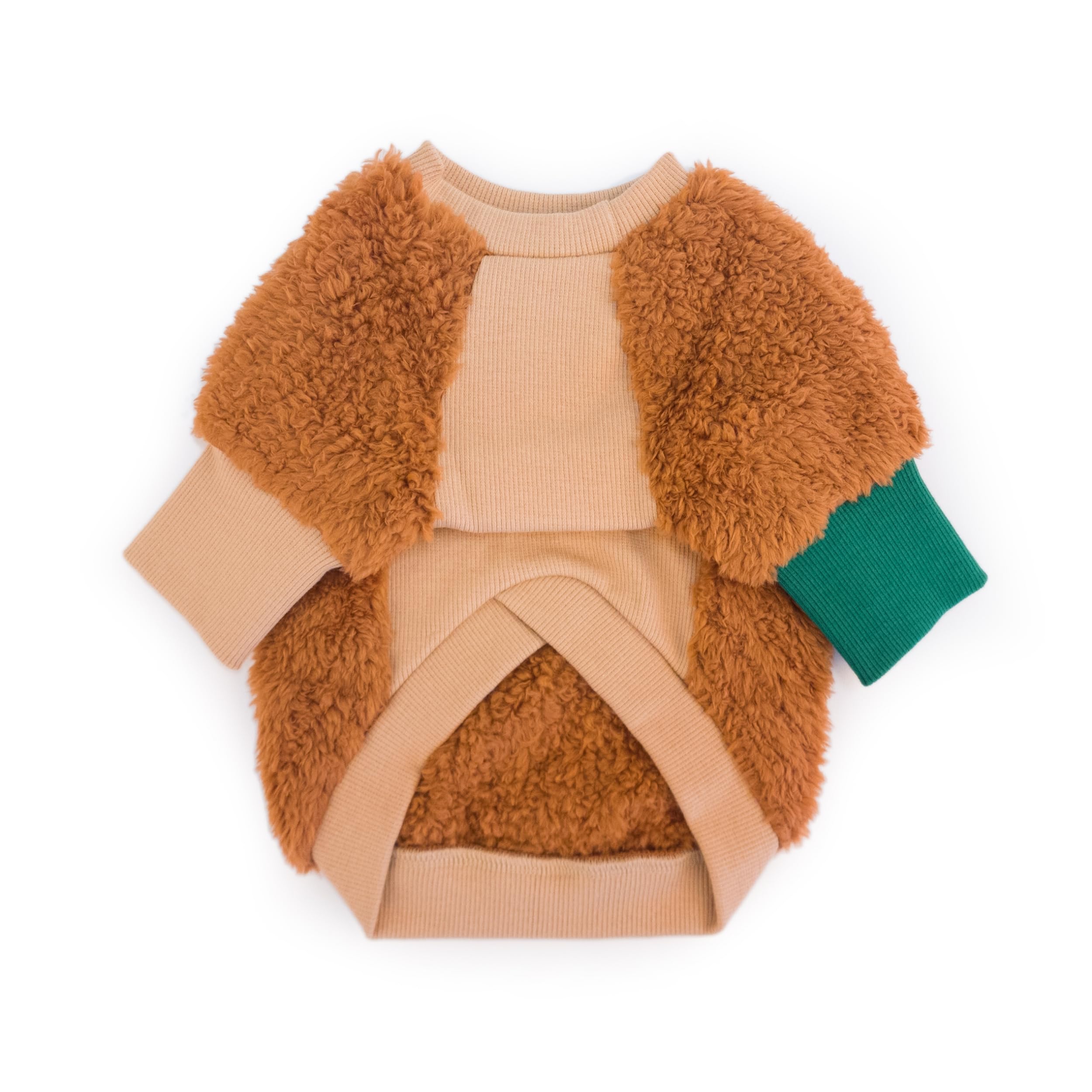 FLOT Designer-Hundepullover – Flauschiges Fleece, Koreanisches Design, Verstellbare Ärmel, Größe S