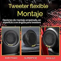 Vista 4 de Pyle Sistema de altavoces de componentes personalizados de 2 vías, 6.5 pulgadas, 400 vatios, con cesta de plástico electrochapado, envolvente