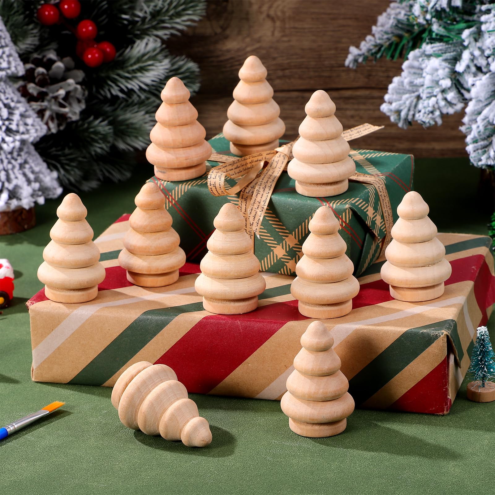 STOBOK 20 Piezas De Artesanía De Madera Para El Hogar, Mini Madera