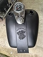 Vista 2 de Retro Shovelhead Gas Tank - Babero de cuero compatible con Harley Davidson 3 Light Dash Split Tank