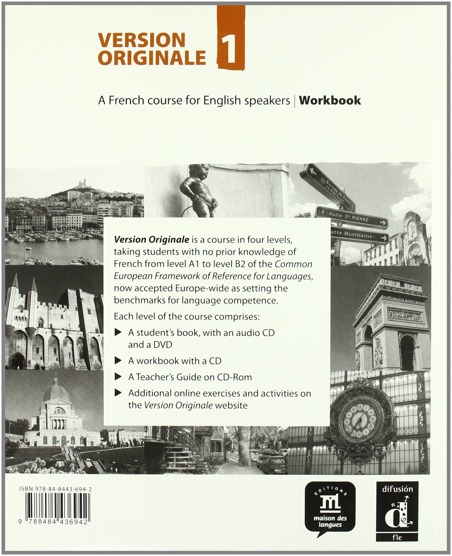 Version originale A1. Cahier d'exercices : méthode de français pour grands adolescents et adultes: A french course for English Speakers (Version Originale, 1)