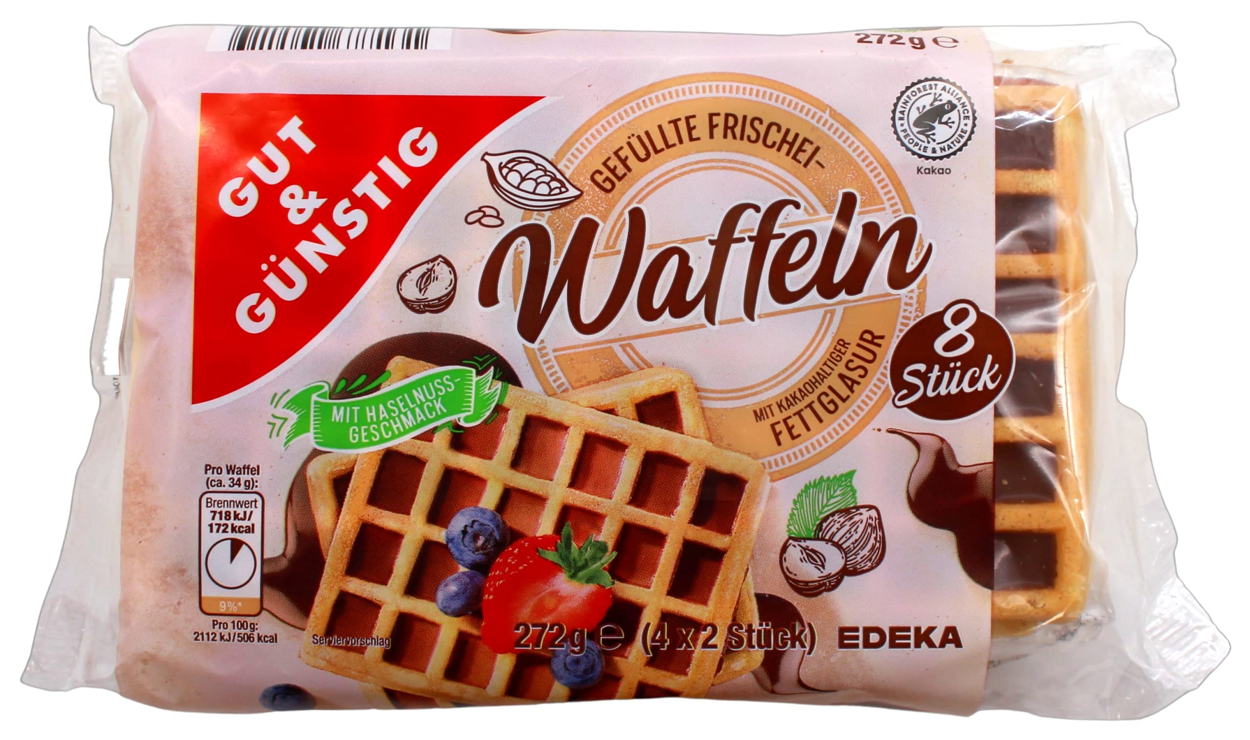 Gut & Günstig gefüllte Frischei-Waffeln, 12er Pack (12 x 272g) Lebensmittel & Getränke