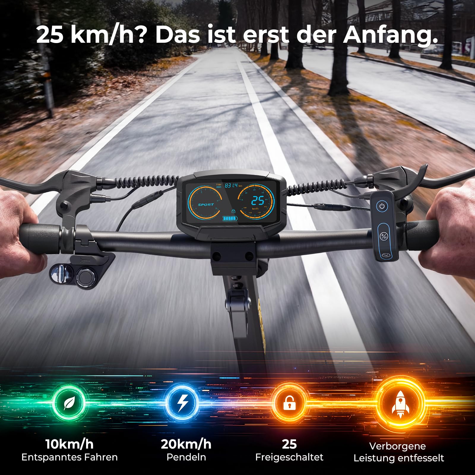 AUSOM Gosoul 2/Gosoul 2 Pro E Scooter, Offroad-Elektroroller mit ShocFree-Federung, 70/90km Reichweite,10 Zoll Tubeless Reifen, E-ABS+Doppelscheibenbremsen