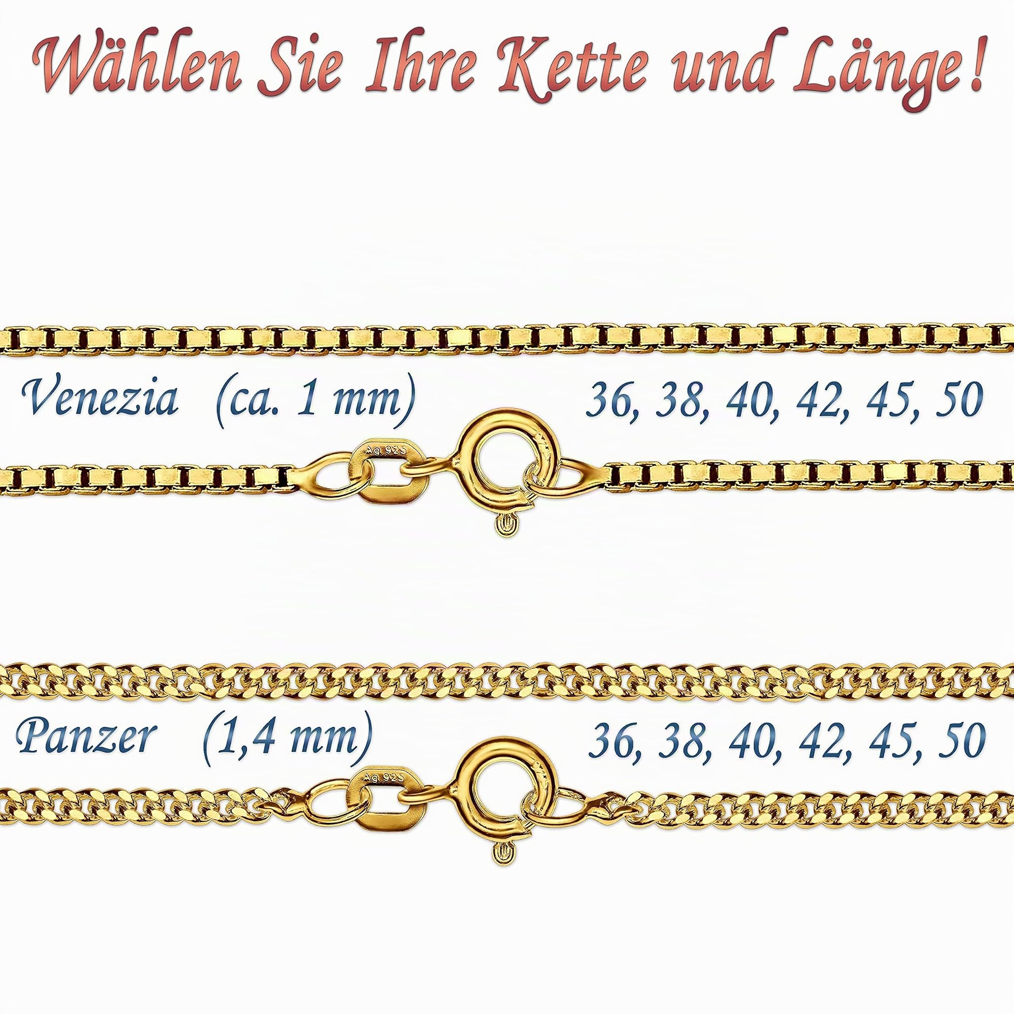 CLEVER SCHMUCK Schutzengel Anhänger personalisiert Ø 10 mm 925 Silber vergoldet individuell Taufkette mit Gravur im Etui creme