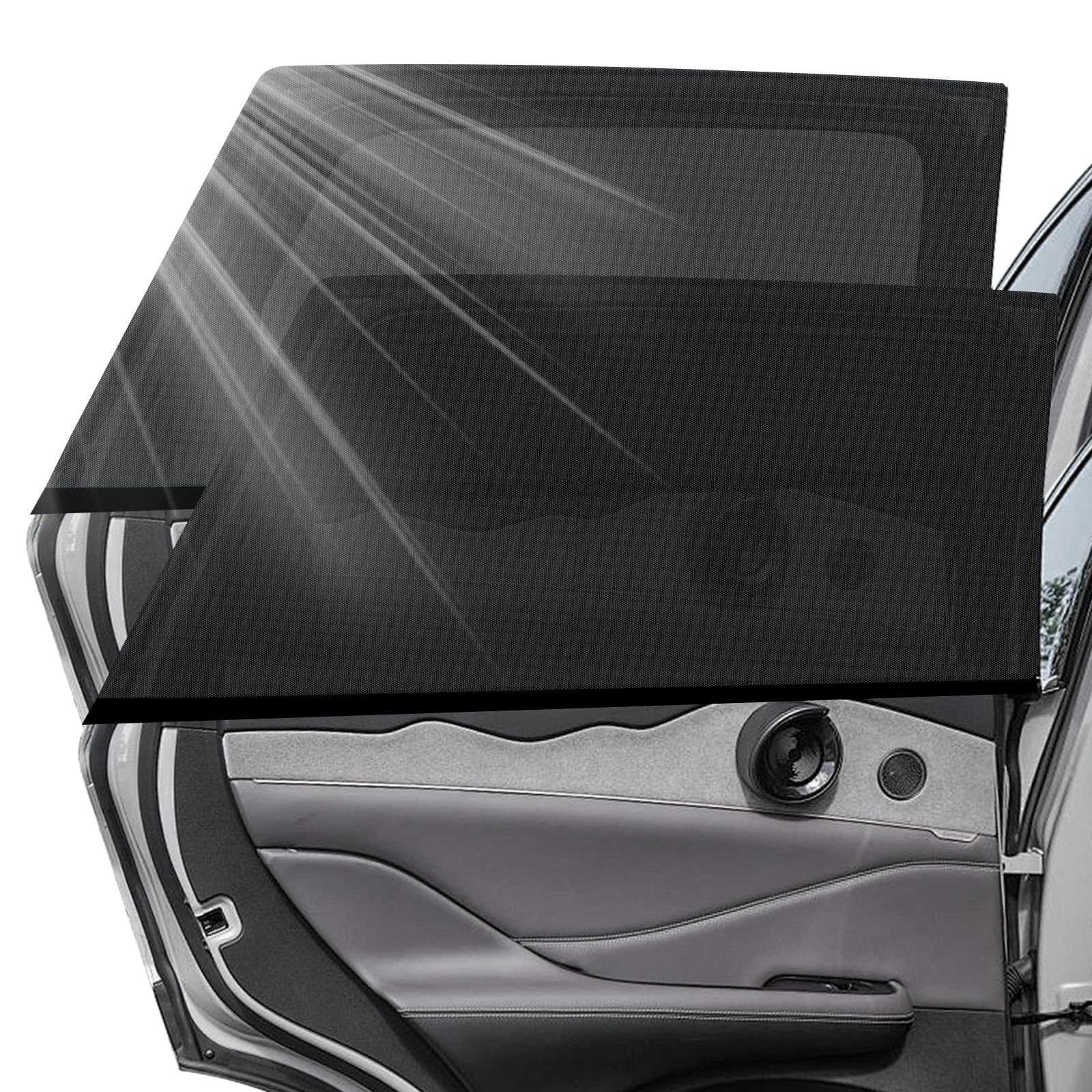 Joyblossom Sonnenschutz Auto Baby, 2 Stück Sonnenschutz Auto Netz Dehnbar, Universal Sonnenblende Auto Kinder, Auto UV Schutz Seitenfenster für Kinder & Haustiere, 120 x 50cm, Dunkelgrau‌