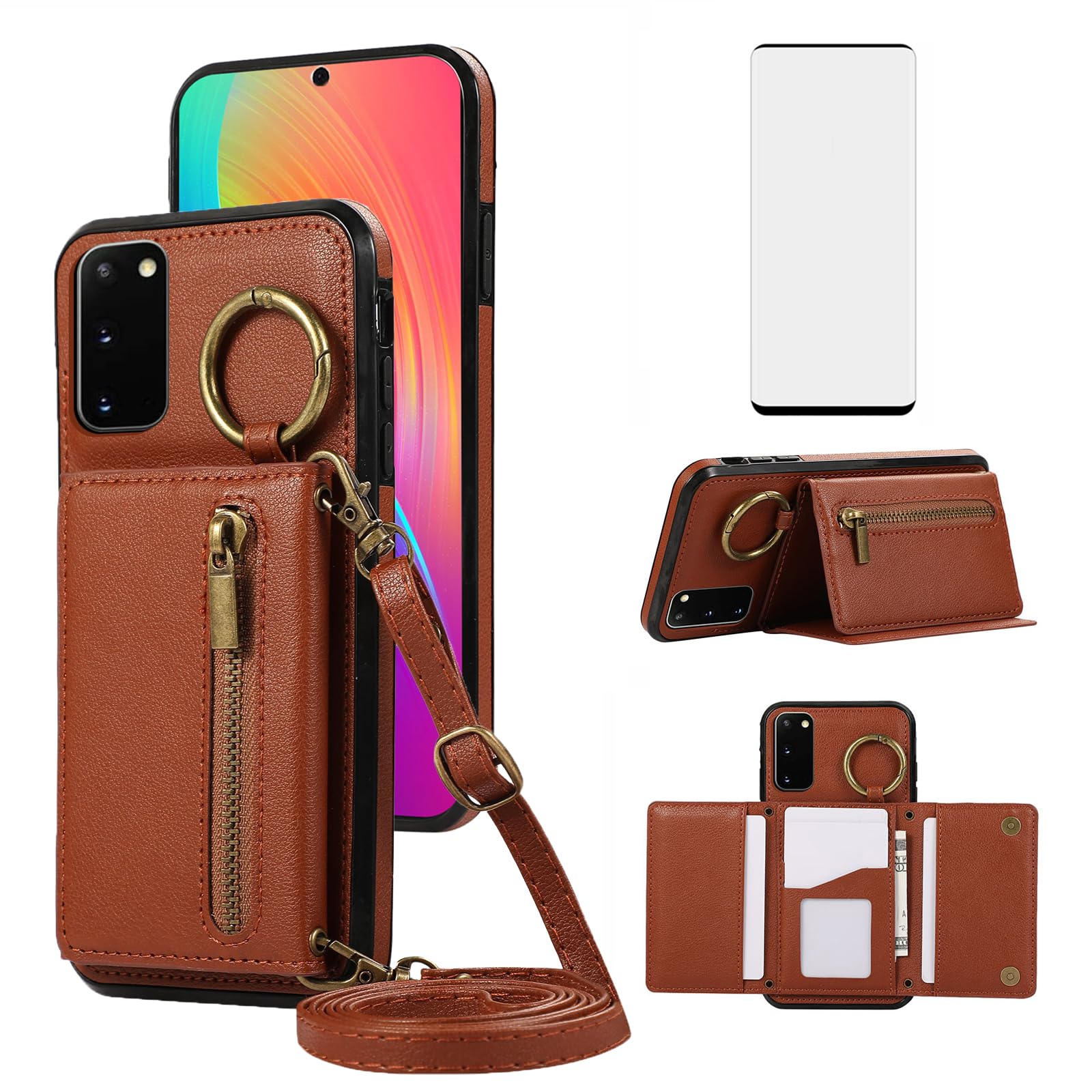 Coque Galaxy S20 Plus Asuwish marron idéale pour les déplacements - 8