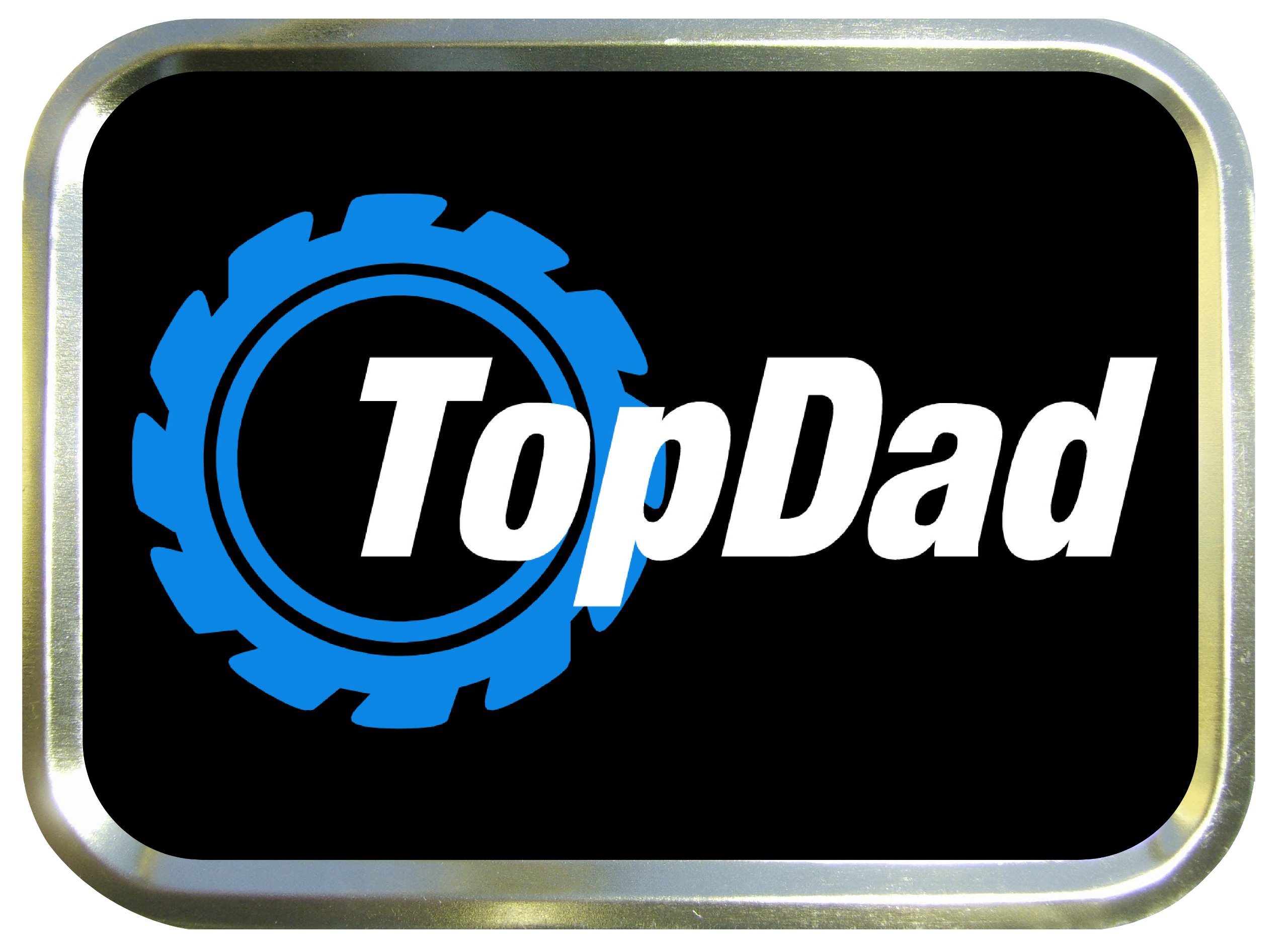 TOP DAD 2oz GOLD TOBACCO TIN,BACCY TIN,PILL TIN,FISHING TIN,SEWING TIN