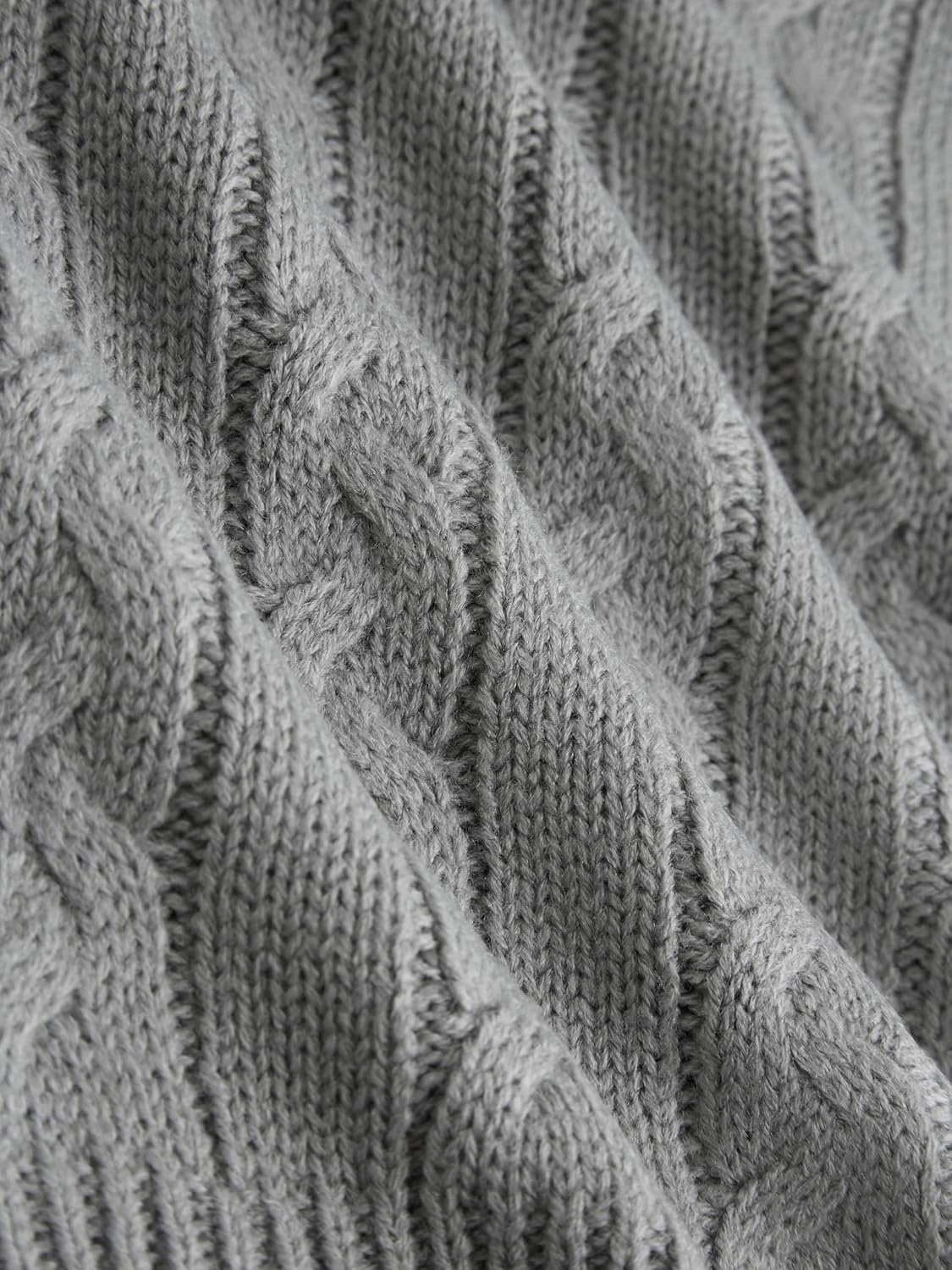 CIDER Cable Knit Sweater Women V Neck Long Sleeve Pullover Striped Trim Regular Fit Knit Top Fall Sweaters - Image 4