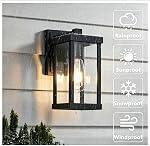 Lumières extérieures noires pour la maison 11" H Extérieur mur Sconce Imperméable installations extérieures de lumière pour garage, porte, porche, patio