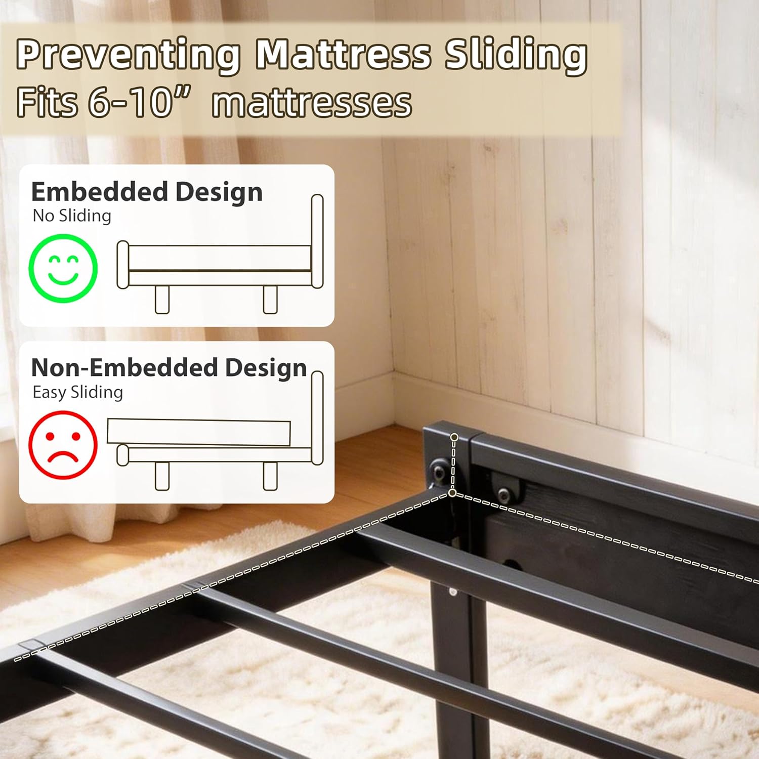 Queen Bed Frame with LED Lights & Charging Station, Platform Bed with Metal Slats,Queen Size Bed Frame with Under Bed Storage, No Box Spring Needed, Easy Assembly, Grey