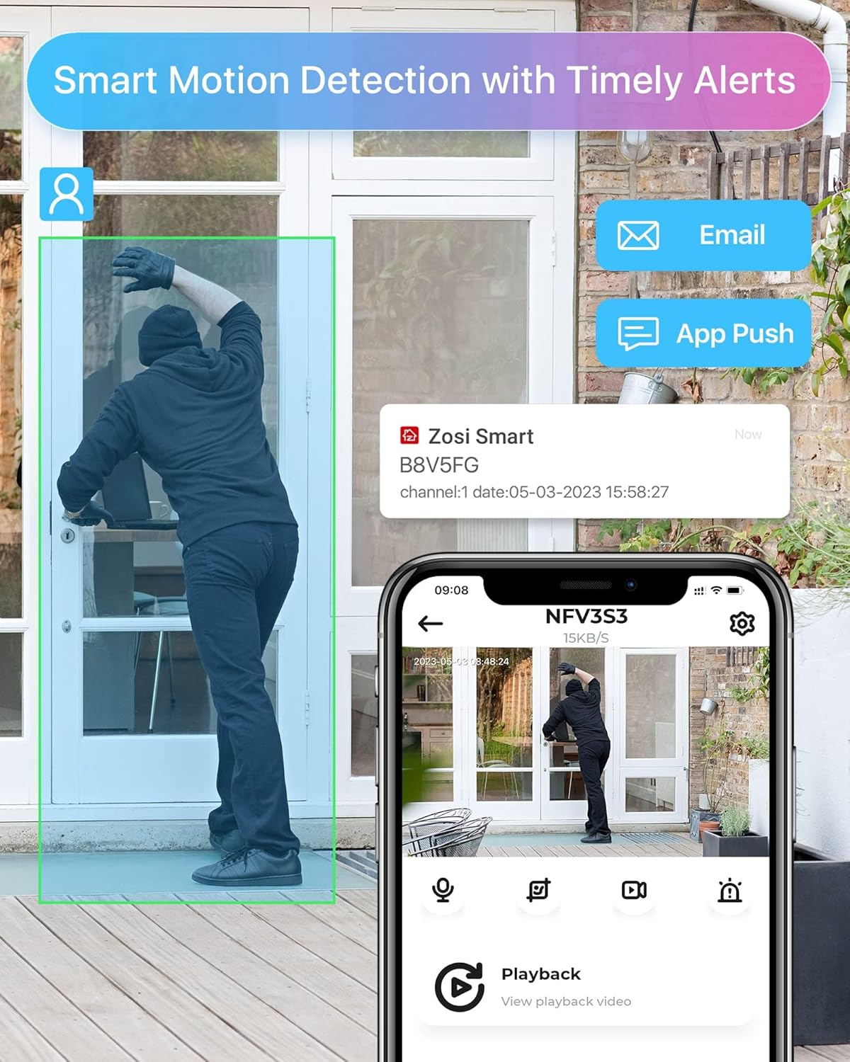 ZOSI 4K 8MP PoE Home Security Camera System Outdoor, 4PCS 5MP(3K) Bullet PoE IP Cameras, Motion Detection, Remote Control H.265+ 8 Channel PoE NVR (16CH Expandable) with 2TB HDD for 24/7 Record
