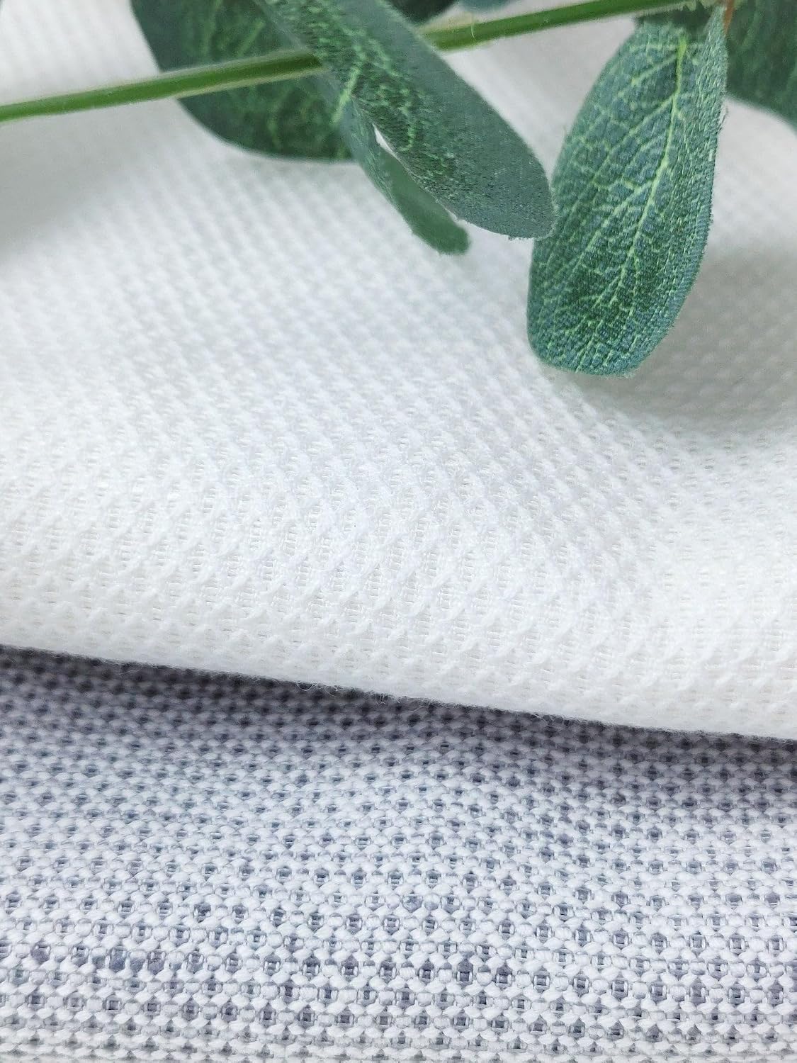 Rhombus Linen Cotton Fabric V-Shape Heald Medium Weight 4675 4351 Grey