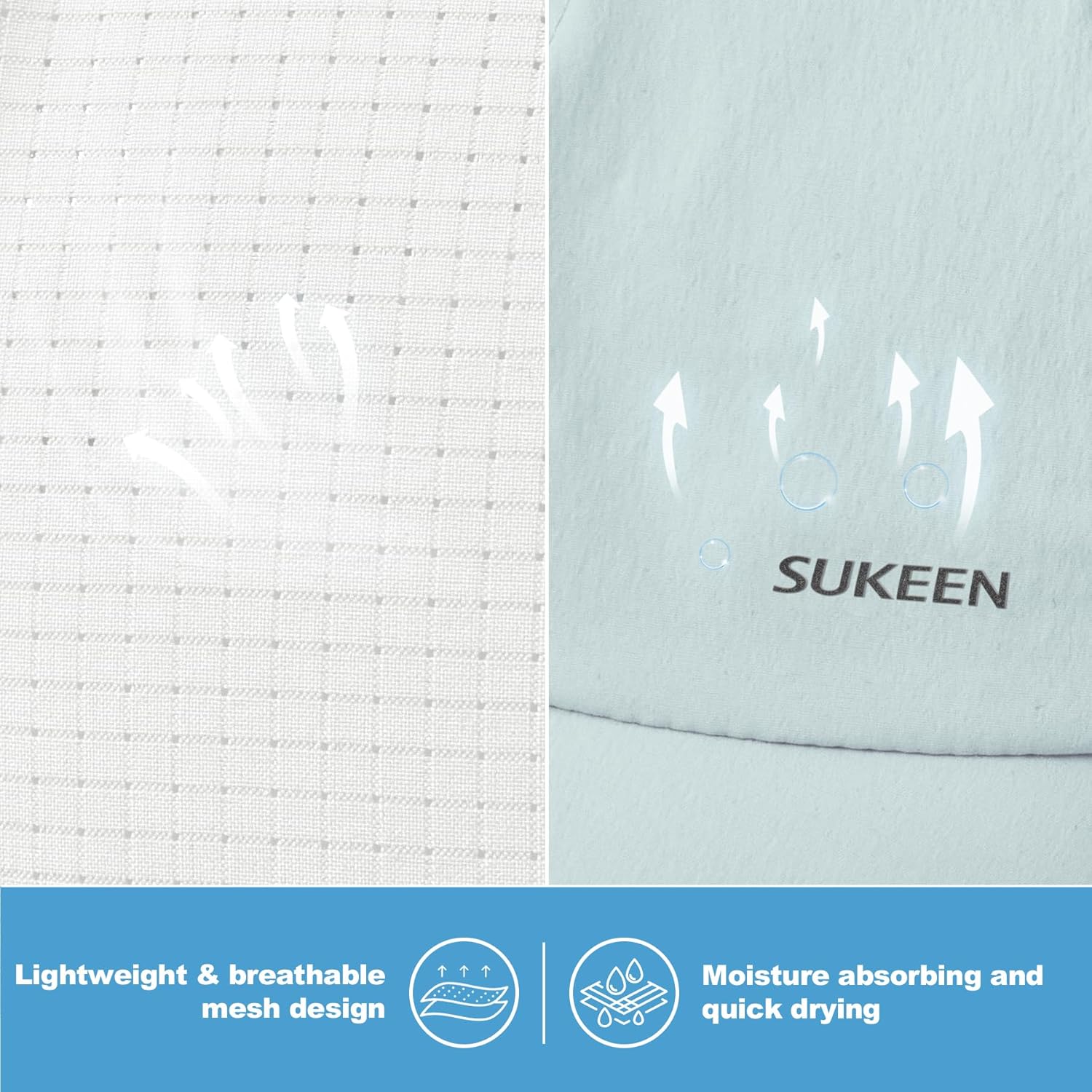 Sukeen Lightweight Kids Baseball Caps for Boy Girls, UPF50+ Kids Sun Hat Quick-Dry Youth Performance Hat for Outdoor Activity - Image 6